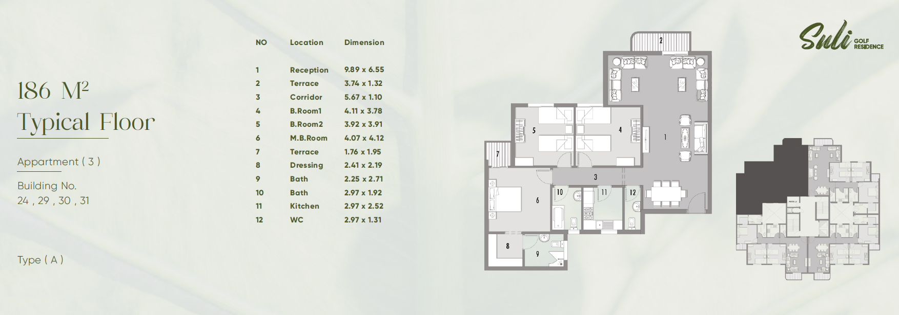 Floor Plan - Suli Golf Residence New Capital Compound UC Real Estate