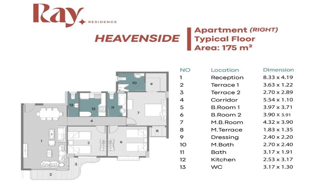 Floor Plan - Ray Residence New Capital Compound Radix Real Estate
