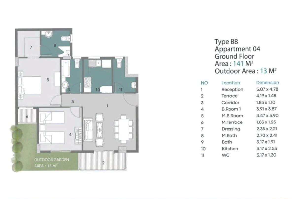 Floor Plan - Ray Residence New Capital Compound Radix Real Estate