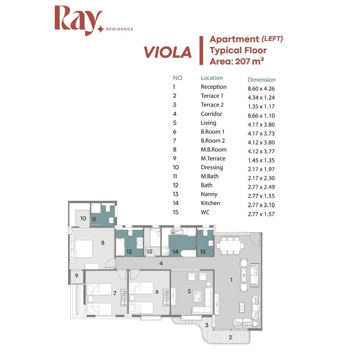 Floor Plan - Ray Residence New Capital Compound Radix Real Estate