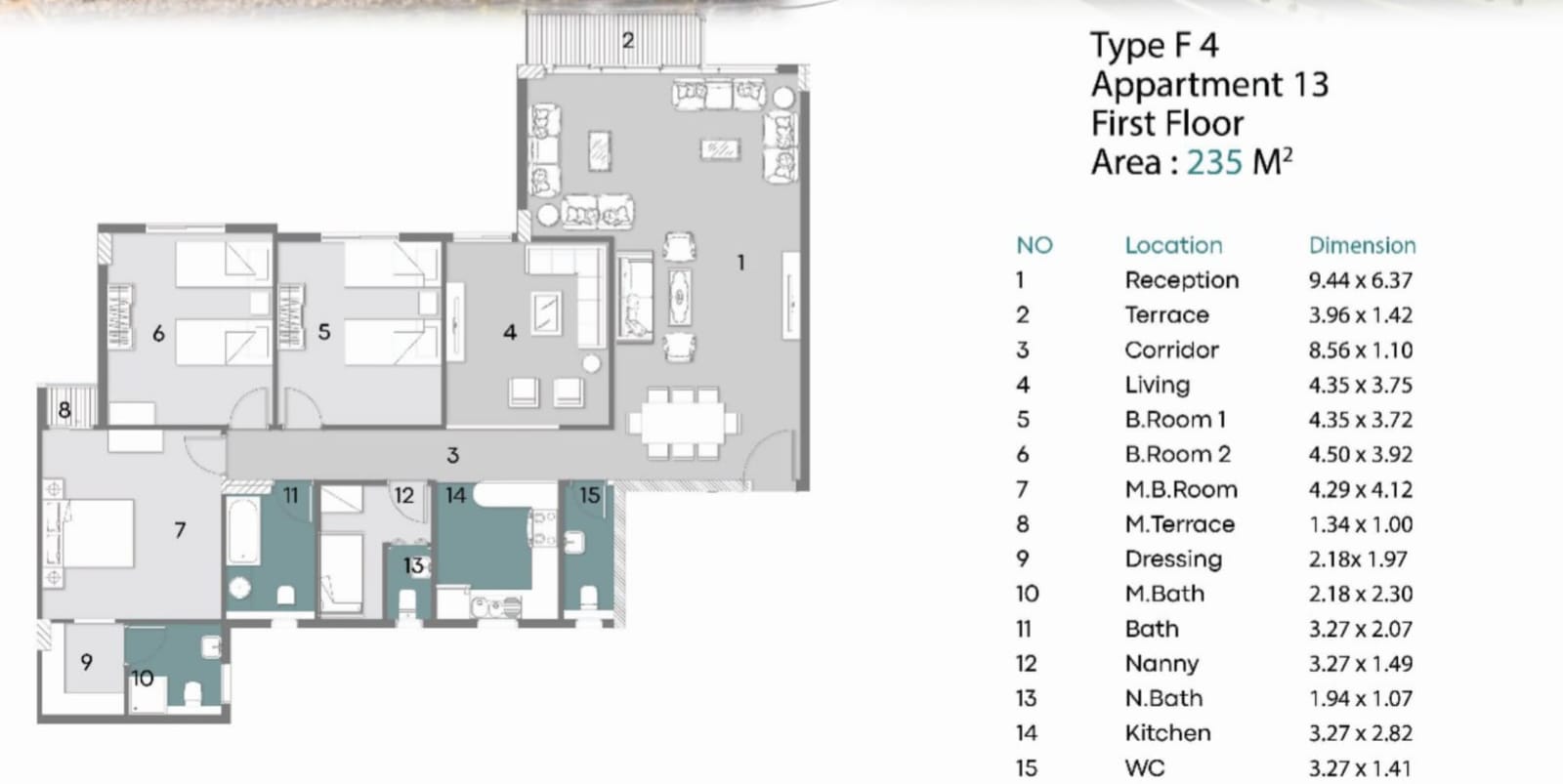 Floor Plan - Ray Residence New Capital Compound Radix Real Estate