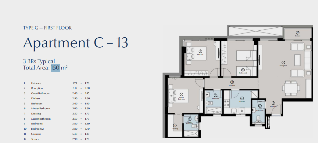 Floor Plan - كمبوند بلو تري القاهرة الجديدة سكاي ابو ظبي للتطوير العقاري - Blue Tree New Cairo Compound