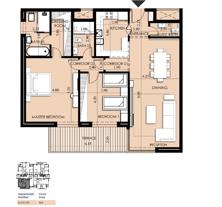 Floor Plan - كمبوند اركان بالم الشيخ زايد - Arkan Palm New Zayed Compound