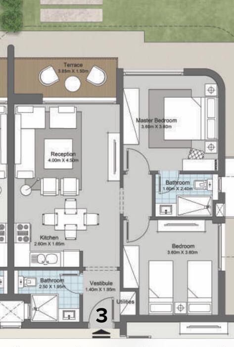Floor Plan - كون رأس الحكمة مباني أدريس للتطوير العقاري - Koun Ras El Hikma