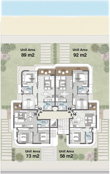Floor Plan - كون رأس الحكمة مباني أدريس للتطوير العقاري - Koun Ras El Hikma