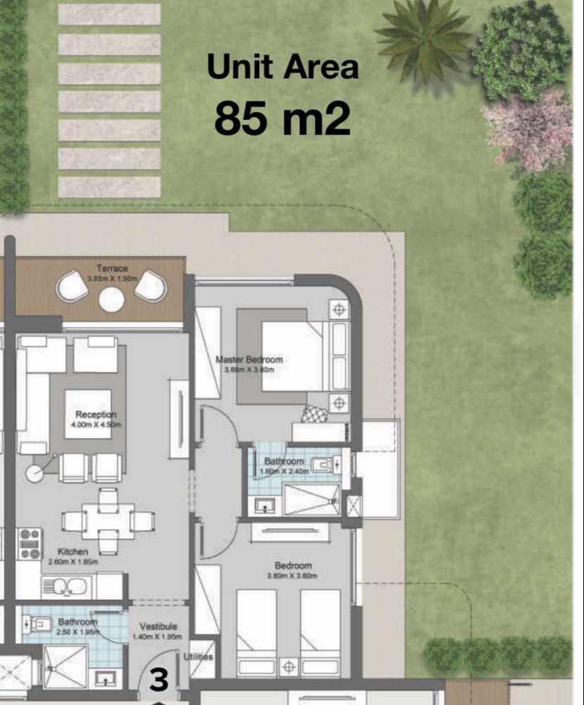 Floor Plan - كون رأس الحكمة مباني أدريس للتطوير العقاري - Koun Ras El Hikma