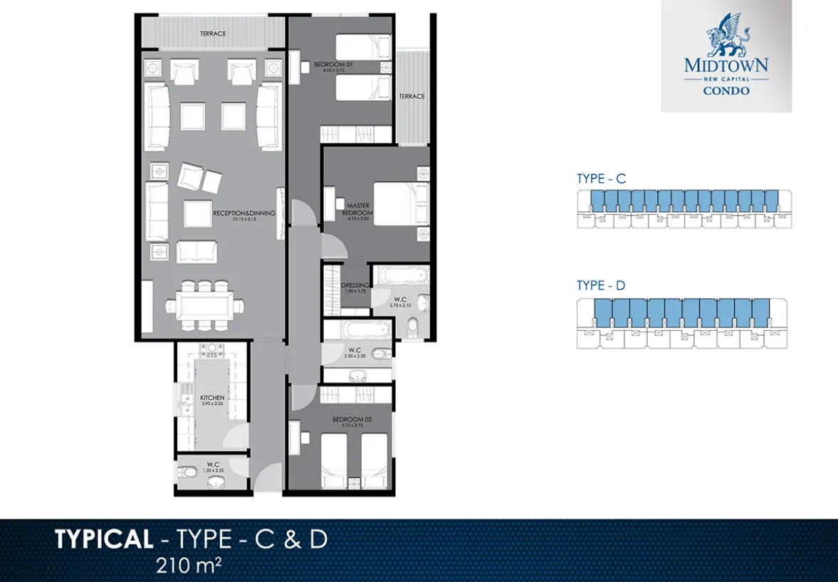 Apartment - Midtown Condo New Capital location