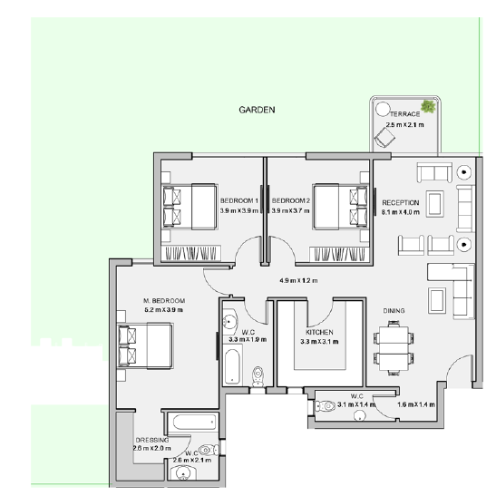 Floor Plan - Live in the finest units in apartments for sale in Attica New Administrative Capital