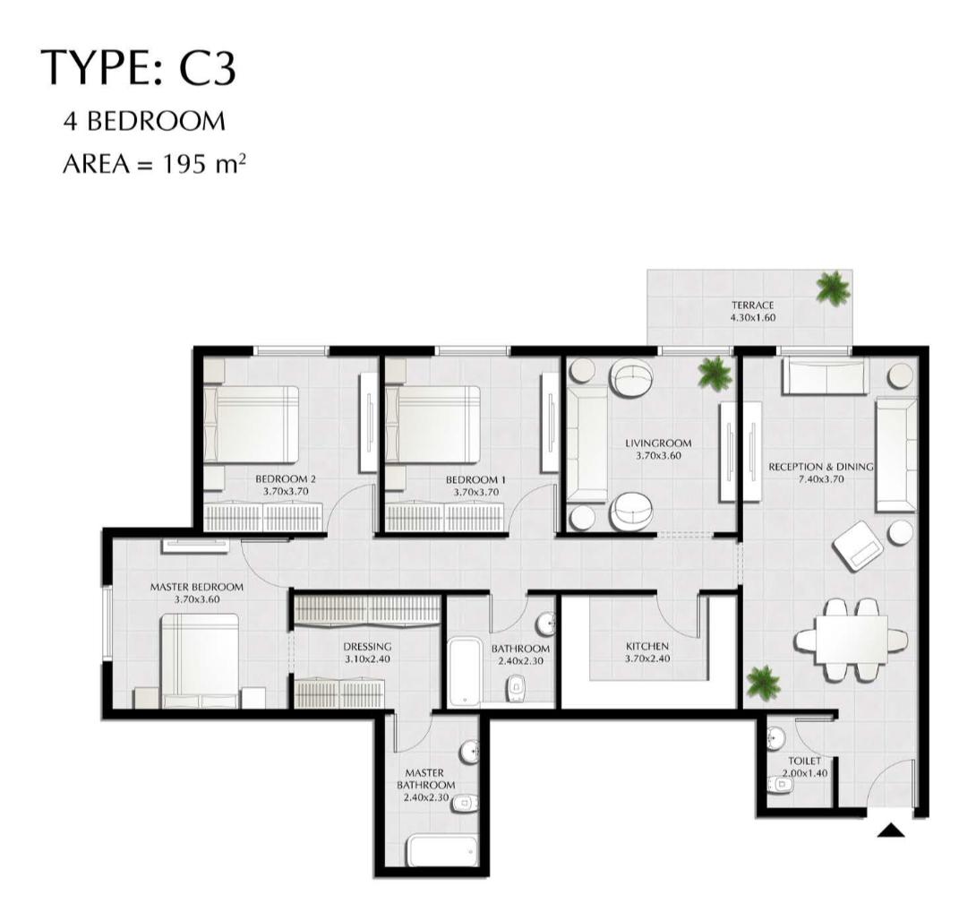 Floor Plan - تونينو لامبورجيني ريزيدنس