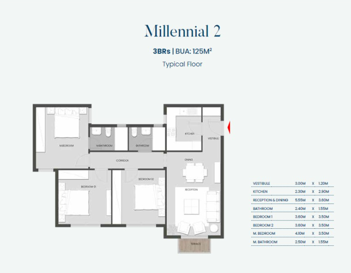 Floor Plan - كمبوند اليفا ماونتن فيو المستقبل سيتي - Aliva Mountain View Mostakbal City Compound