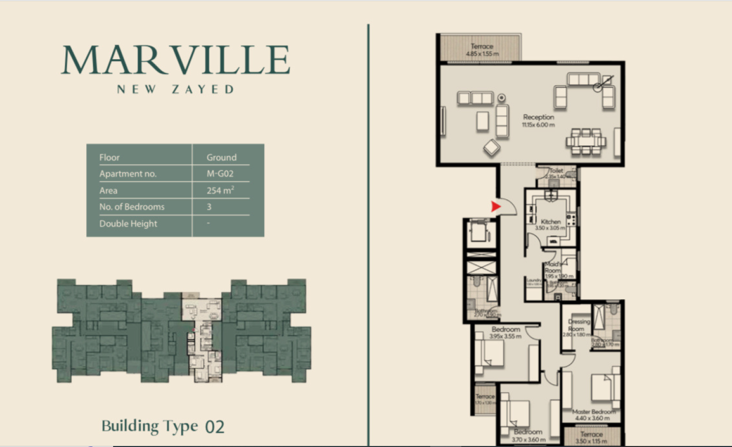 Floor Plan - كمبوند مارفيل نيو زايد المراسم للتطوير العقاري - Mar Ville New Zayed Compound