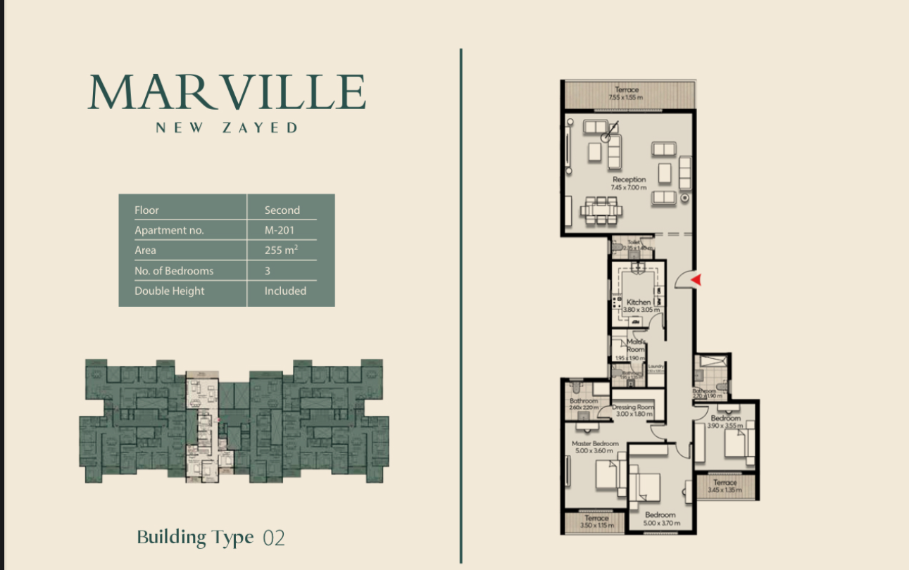 Floor Plan - كمبوند مارفيل نيو زايد المراسم للتطوير العقاري - Mar Ville New Zayed Compound