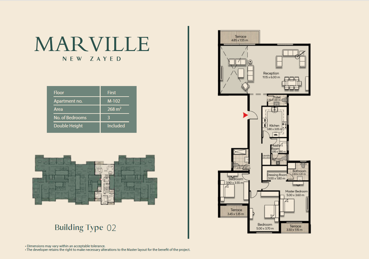 Floor Plan - Mar Ville New Zayed Compound Al Marasem Real Estate