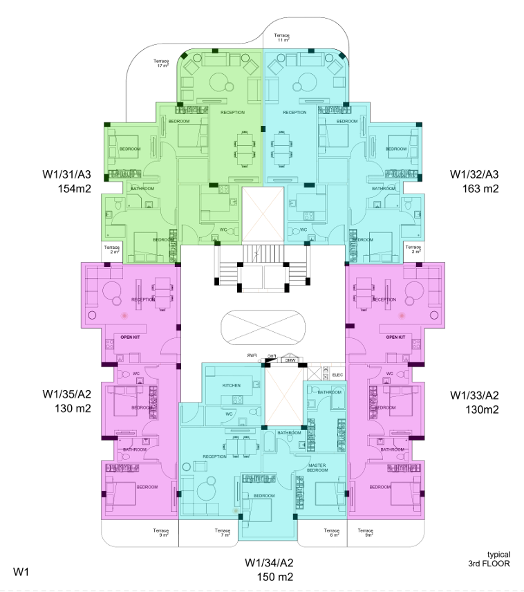 Floor Plan - White Residence New Cairo Compound Upwyde Real Estate