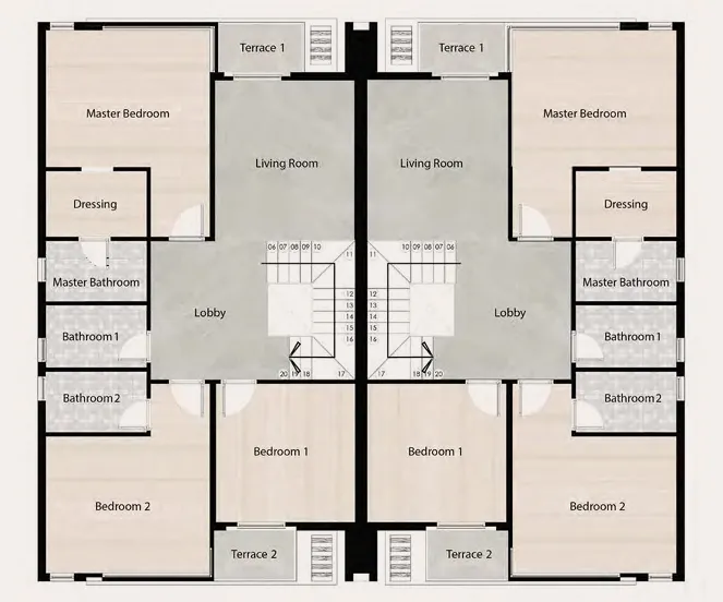 Twinhouse - V Levels Sheikh Zayed Compound Dunes Developments