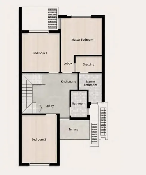 Townhouse - V Levels Sheikh Zayed Compound Dunes Developments