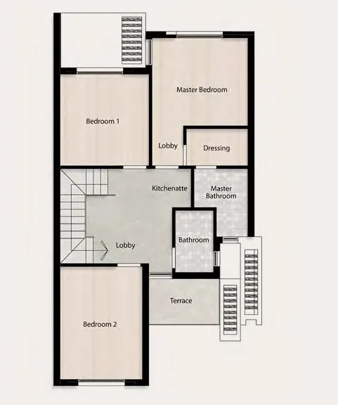 Townhouse - V Levels Sheikh Zayed Compound Dunes Developments