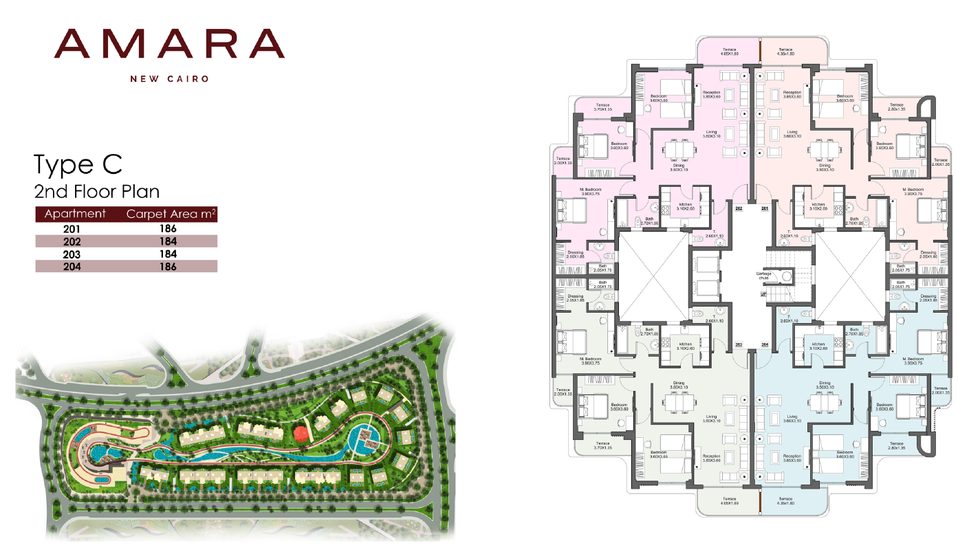 Floor Plan - كمبوند امارا ريزيدنس التجمع الخامس نيو بلان للتطوير العقاري - Amara Residence New Cairo Compound
