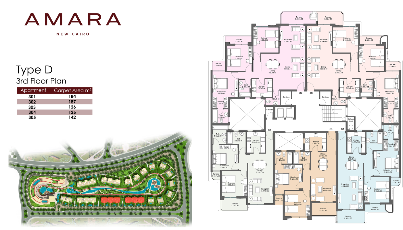 Floor Plan - Amara Residence New Cairo Compound New Plan Real Estate