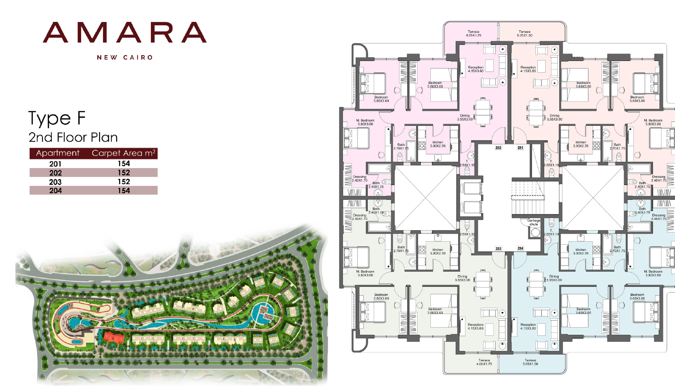 Floor Plan - كمبوند امارا ريزيدنس التجمع الخامس نيو بلان للتطوير العقاري - Amara Residence New Cairo Compound