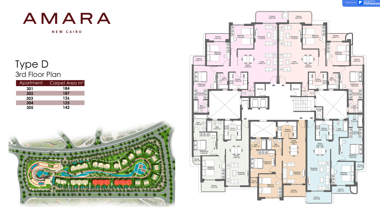 Floor Plan - كمبوند امارا ريزيدنس التجمع الخامس نيو بلان للتطوير العقاري - Amara Residence New Cairo Compound