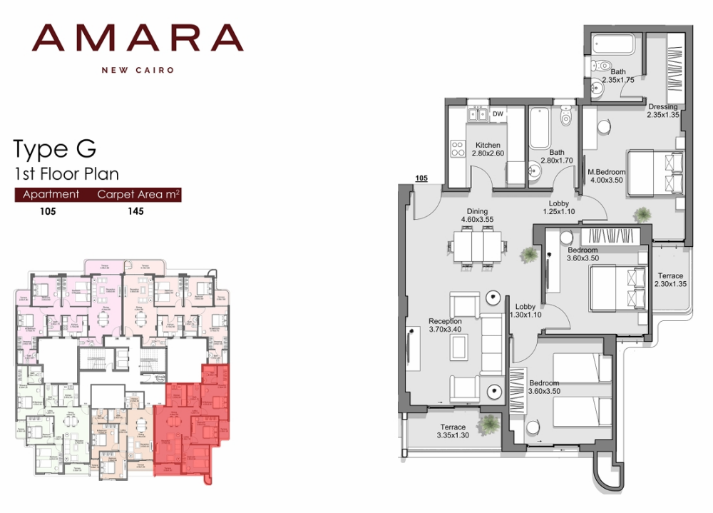 Floor Plan - كمبوند امارا ريزيدنس التجمع الخامس نيو بلان للتطوير العقاري - Amara Residence New Cairo Compound