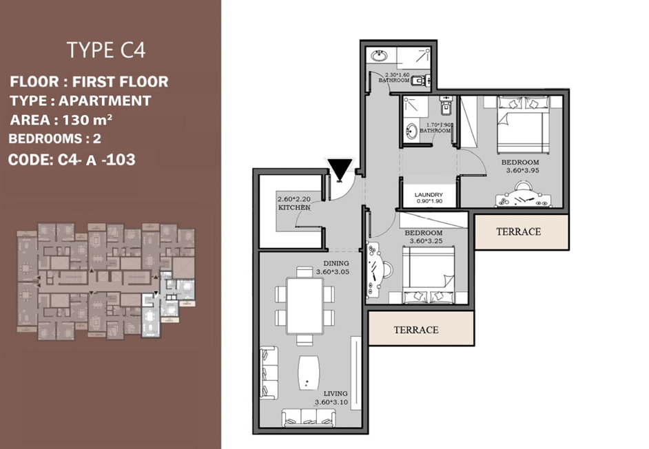 Floor Plan - كمبوند بيراج التجمع الخامس الرياض مصر للتطوير العقاري - Peerage New Cairo Compound