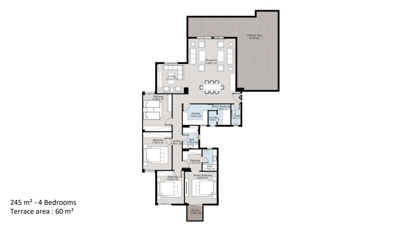 Floor Plan - كمبوند اكاسا ميا التجمع الخامس دار العالمية للتطوير العقاري - Acasa Mia New Cairo Compound