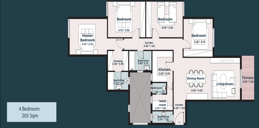 Floor Plan - Acasa Mia New Cairo Compound Dar Al Alamia Real Estate