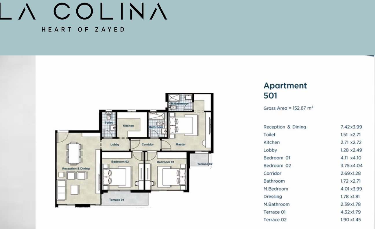 Floor Plan - La Colina Sheikh Zayed Compound Capital Hills Real Estate