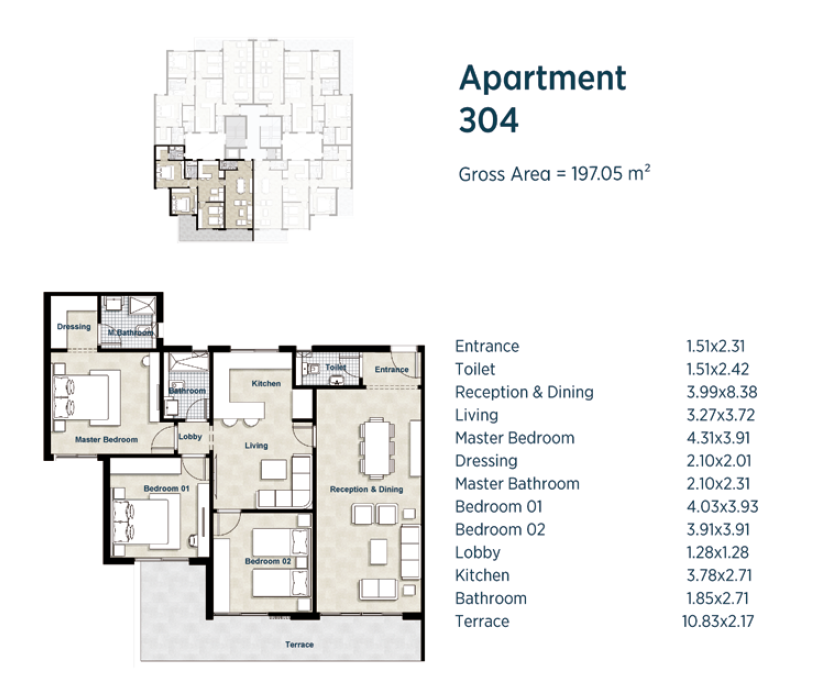 Floor Plan - La Colina Sheikh Zayed Compound Capital Hills Real Estate