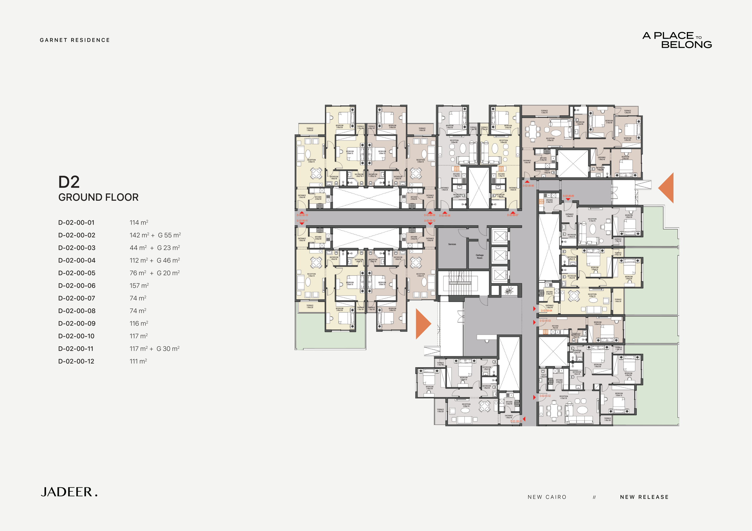 Floor Plan - Garnet Residence New Cairo Compound Jadeer Group