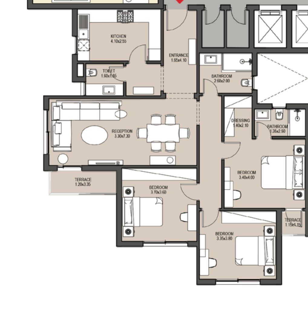 Floor Plan - Garnet Residence New Cairo Compound Jadeer Group