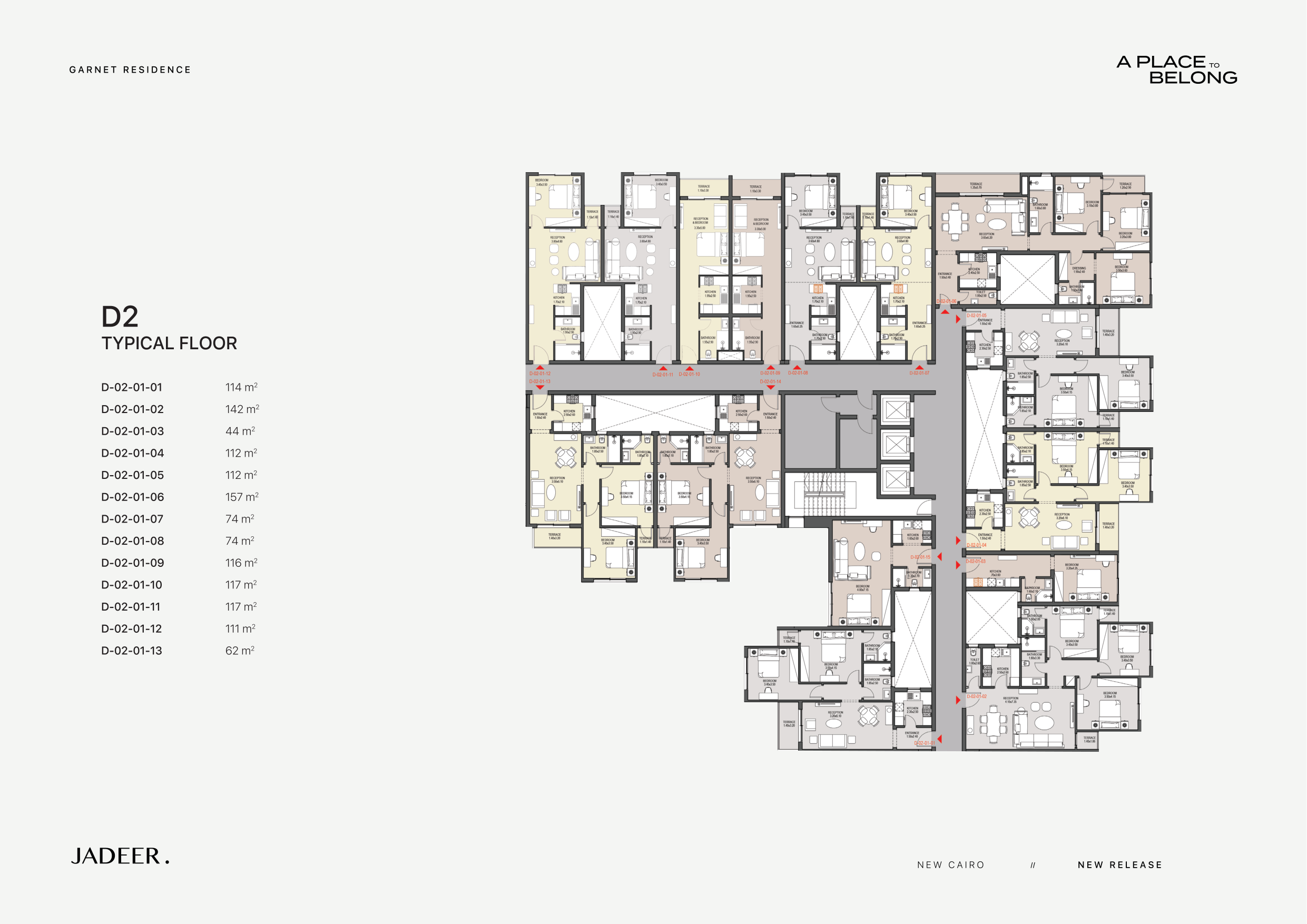 Floor Plan - Garnet Residence New Cairo Compound Jadeer Group