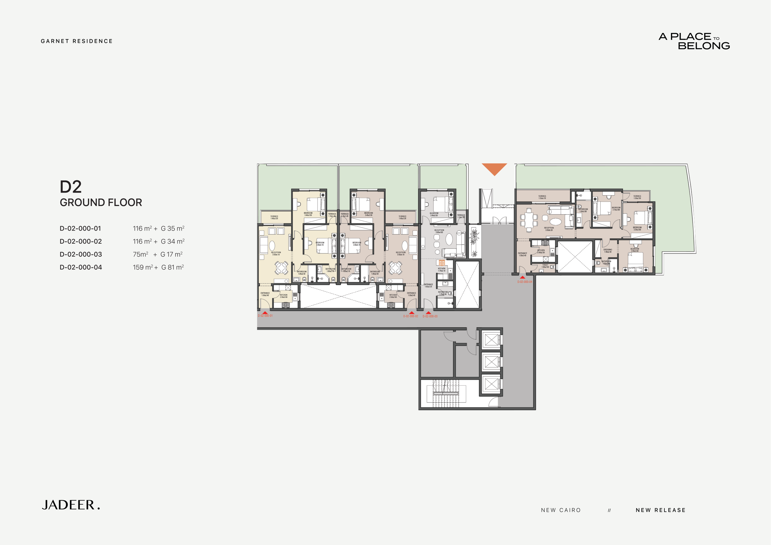 Floor Plan - Garnet Residence New Cairo Compound Jadeer Group