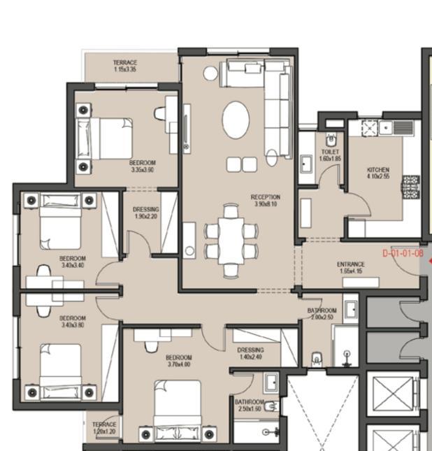 Floor Plan - Garnet Residence New Cairo Compound Jadeer Group