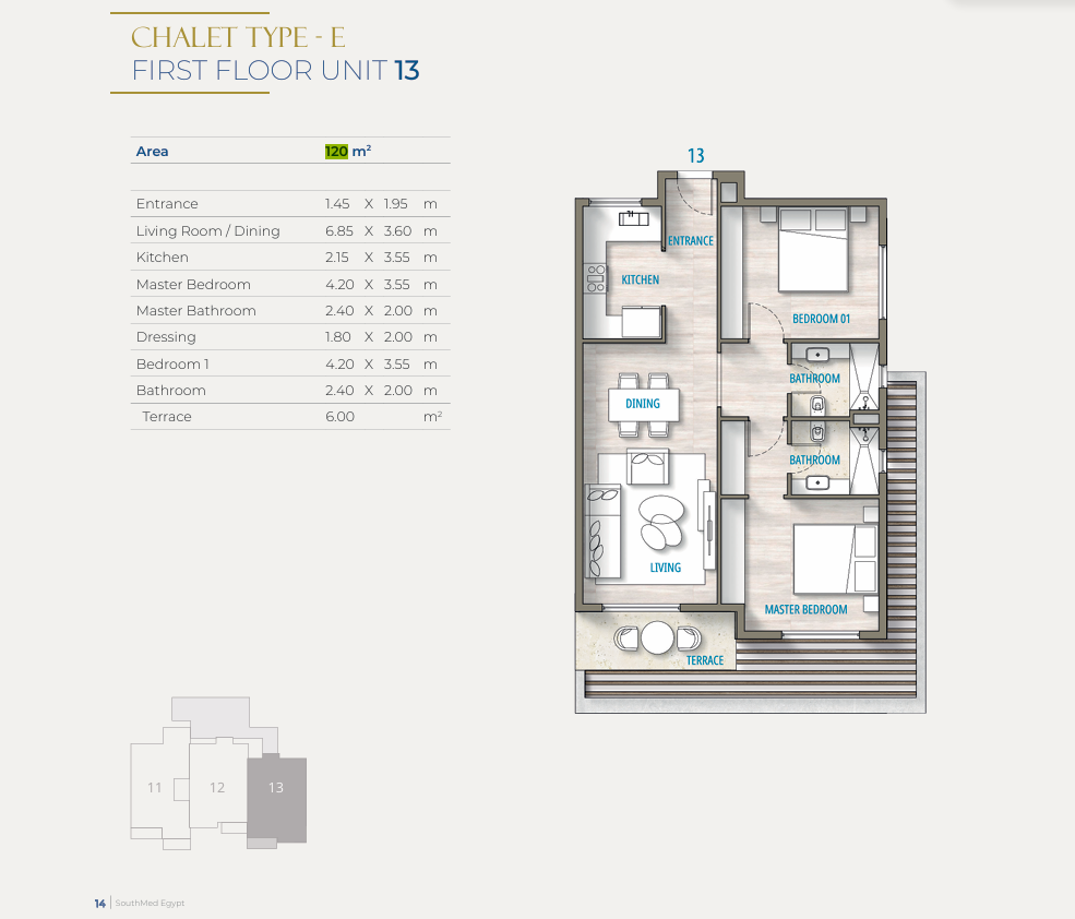 Floor Plan - قرية ساوث ميد ايجيبت الساحل الشمالي طلعت مصطفى جروب - South Med Egypt North Coast Village