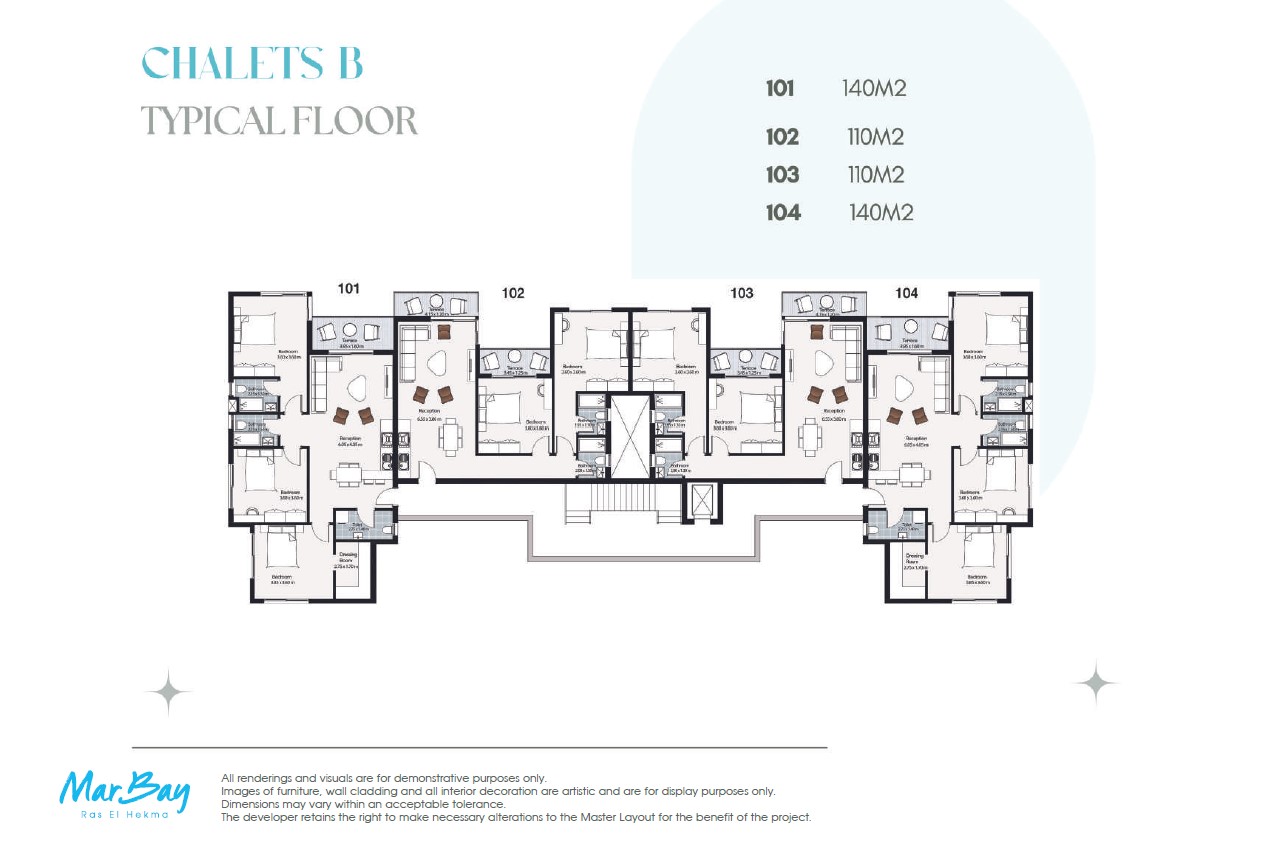 Floor Plan - قرية مار باي الساحل الشمالي المراسم للتطوير العقاري - Mar Bay North Coast Village