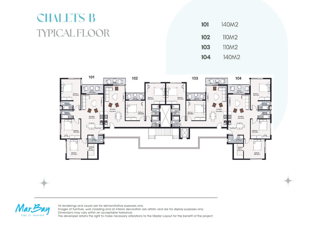 Floor Plan - قرية مار باي الساحل الشمالي المراسم للتطوير العقاري - Mar Bay North Coast Village