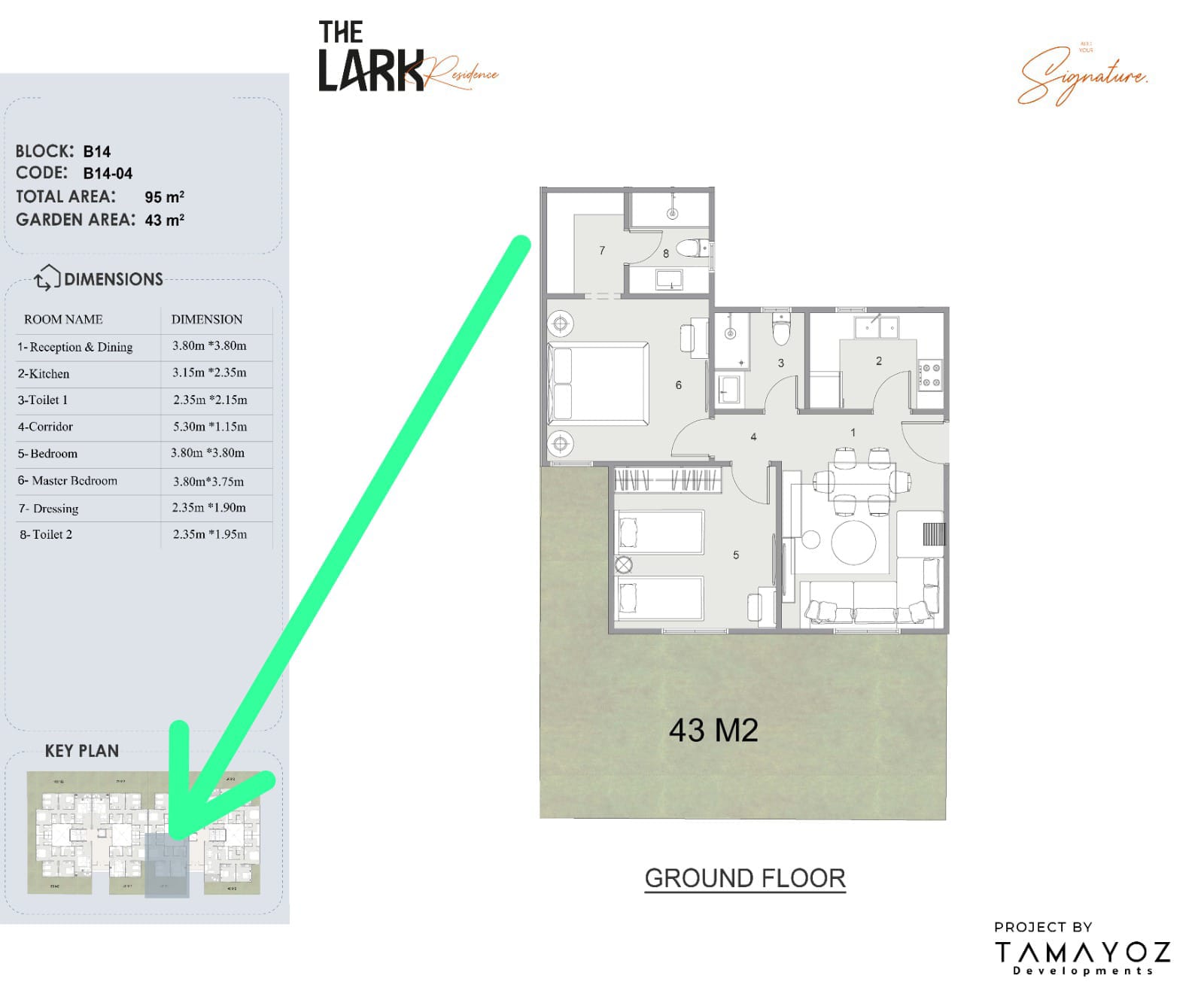 Floor Plan - The Lark Residence New Cairo Compound Tamayoz Developments