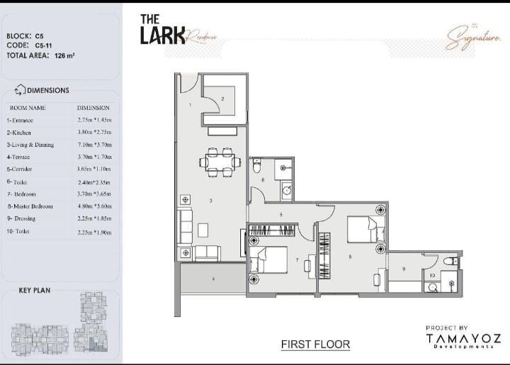 Plan 8 - The Lark Residence New Cairo Compound Tamayoz Developments
