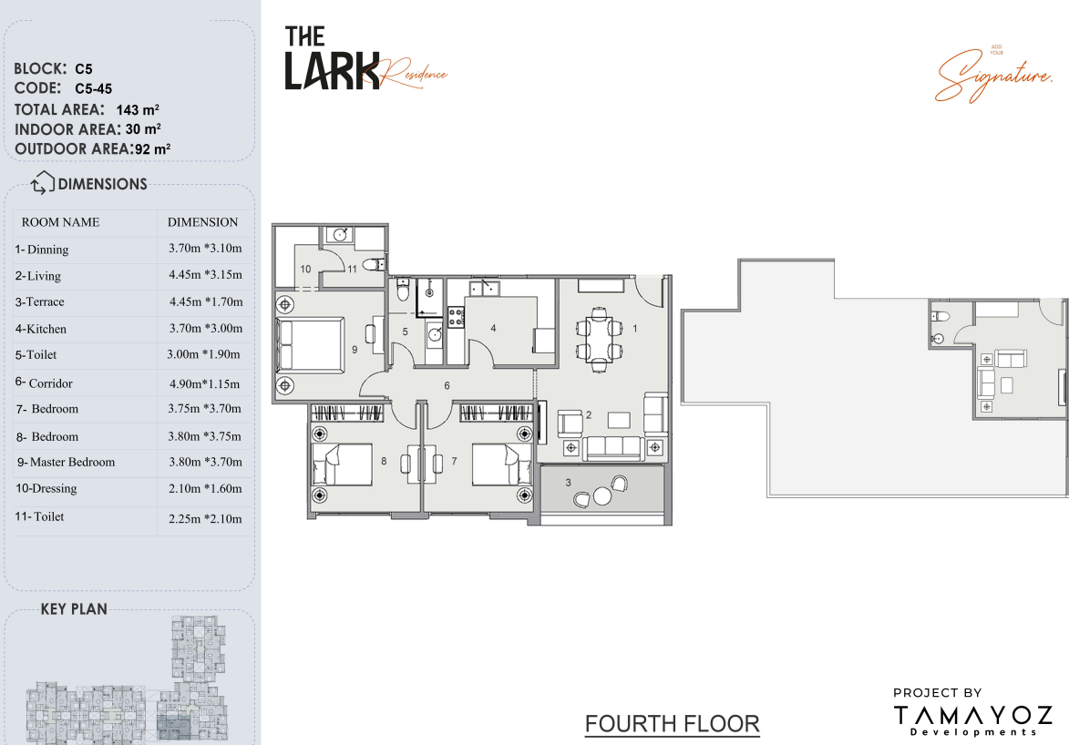 Floor Plan - The Lark Residence New Cairo Compound Tamayoz Developments