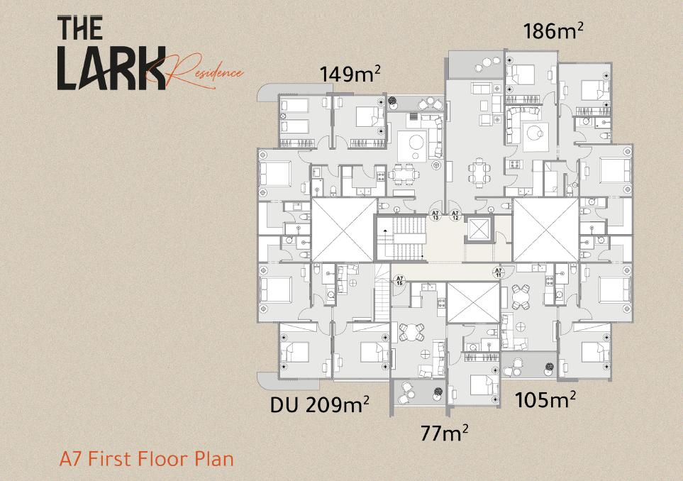 Floor Plan - The Lark Residence New Cairo Compound Tamayoz Developments