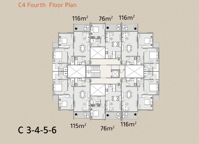 Floor Plan - The Lark Residence New Cairo Compound Tamayoz Developments