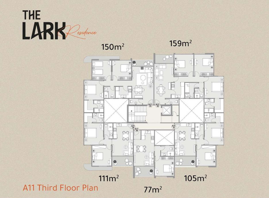 Floor Plan - The Lark Residence New Cairo Compound Tamayoz Developments
