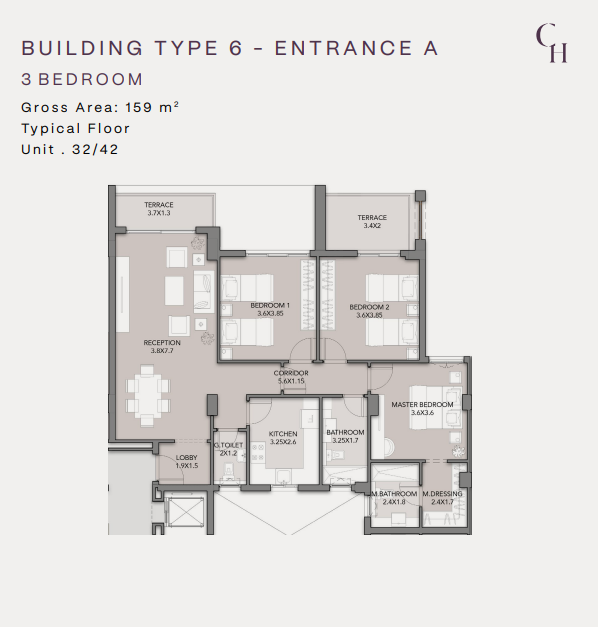 Floor Plan - كمبوند كلوب هيلز ريزيدنس اكتوبر HDP للتطوير العقاري - Club Hills Residence October Compound