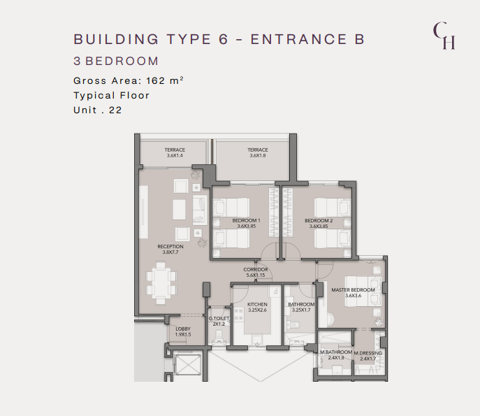 Floor Plan - كمبوند كلوب هيلز ريزيدنس اكتوبر HDP للتطوير العقاري - Club Hills Residence October Compound