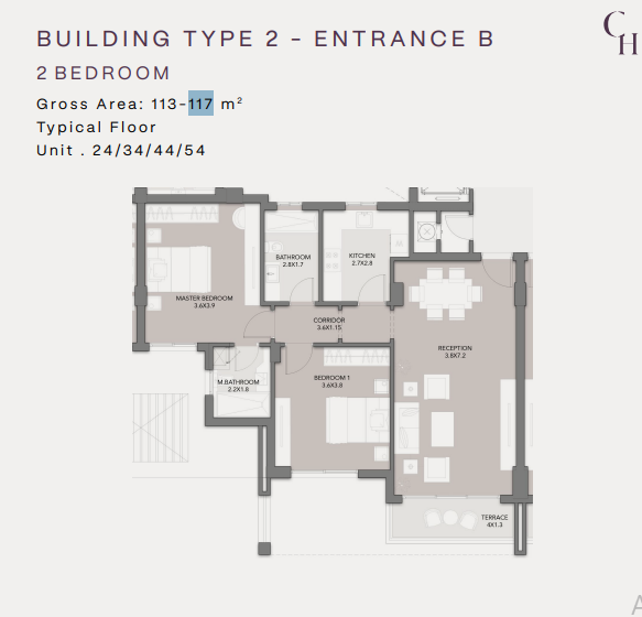 Floor Plan - كمبوند كلوب هيلز ريزيدنس اكتوبر HDP للتطوير العقاري - Club Hills Residence October Compound