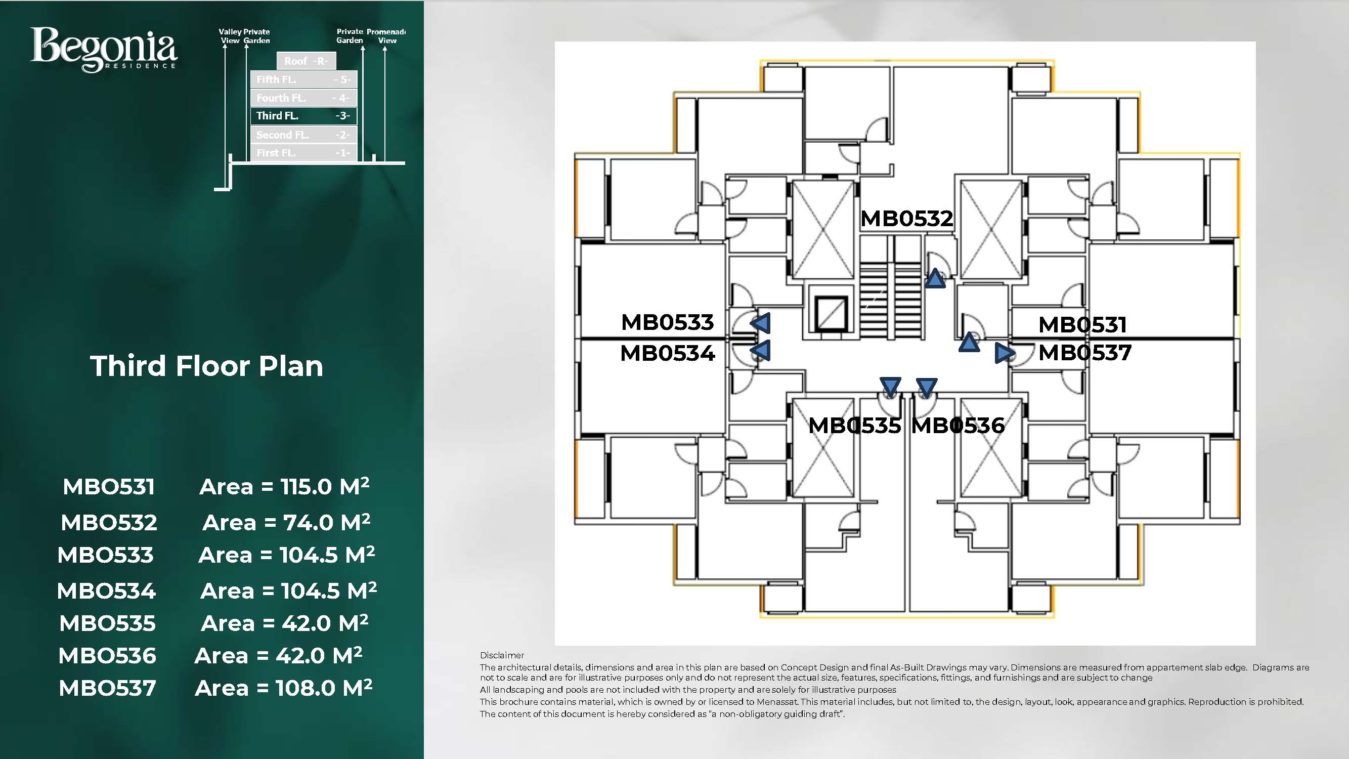 Floor Plan - Begonia Residance New Cairo Menassat Developments