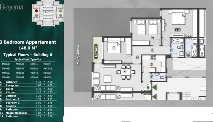 Floor Plan - كمبوند بيجونيا ريزيدنس القاهرة الجديدة منصات للتطوير العقاري - Begonia Residance New Cairo Compound